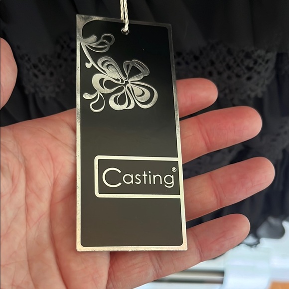 Casting Black Lace Ruffle Top - Picture 3 of 9